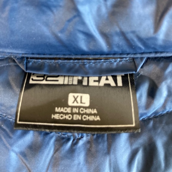 New 32 Degrees Blue Nylon Black Polyester Down Puffer size XL - Picture 9 of 12